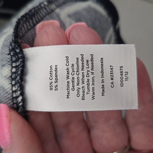 Talbots Navy and White Patterned Polo Long Sleeved Shirt Womens Large - Picture 3 of 7